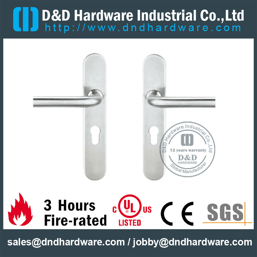 SS316 Tube L Shape Lever Handle With Backplate For Metal Door D D HARDWARE