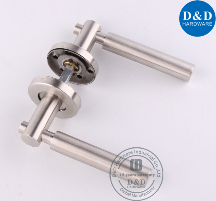 Stainless Steel 316 Chrome Solid Lever External Door Handle for Steel