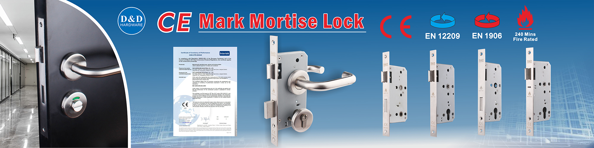 120 minutes fire rated mortise lock