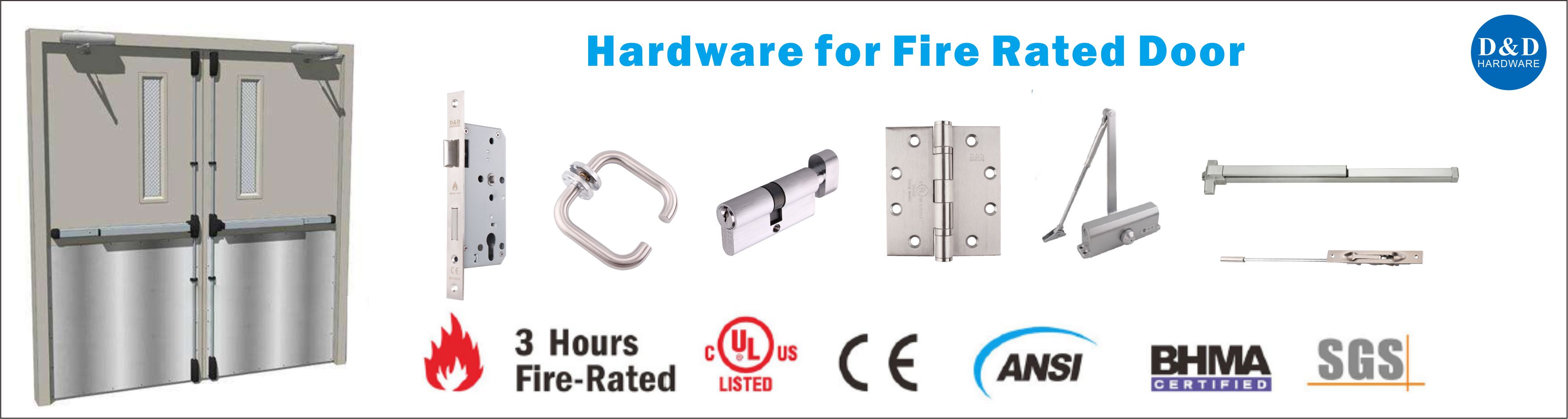 What kind of door hardware is suitable for fire rated 