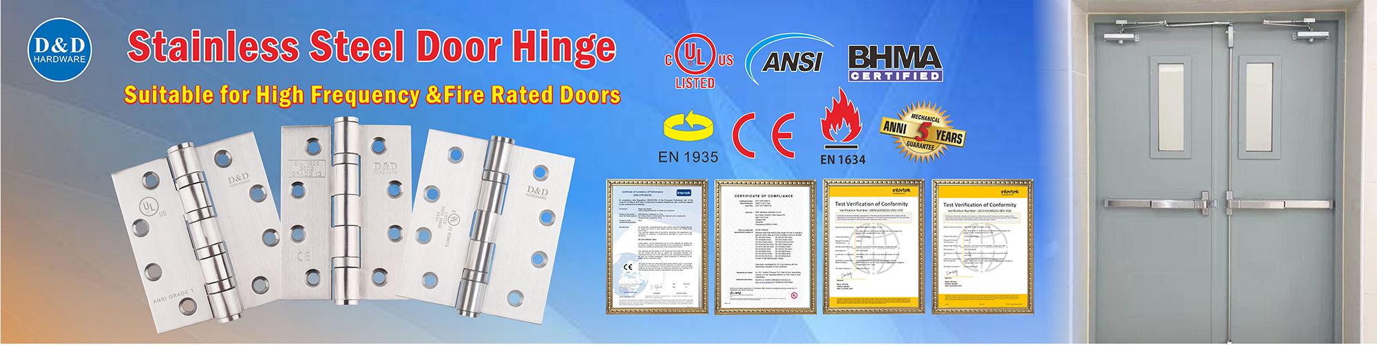 What are the requirements for the hinge of fire door? D&D HARDWARE