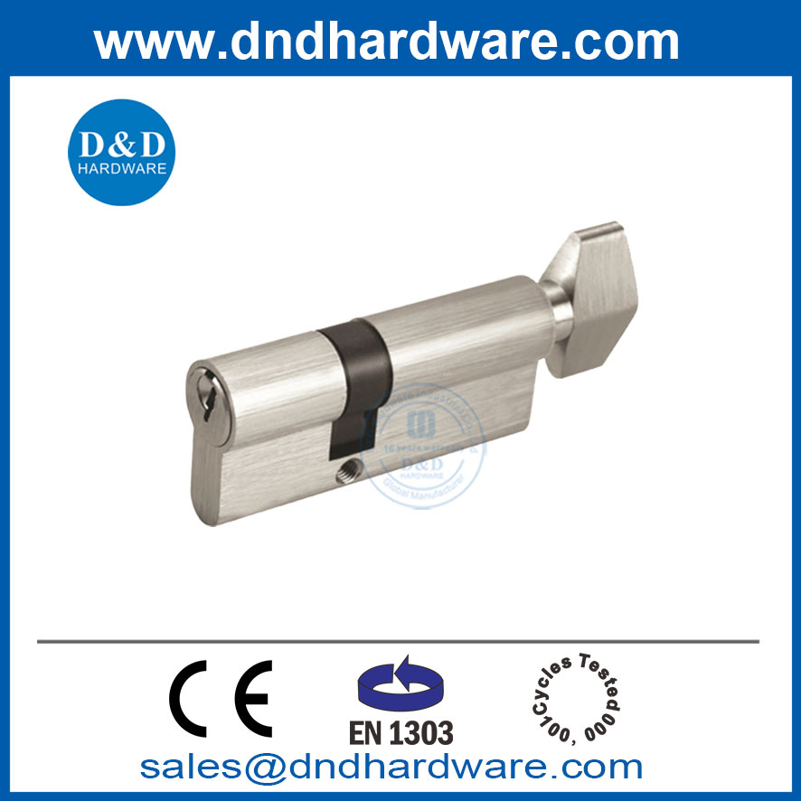 European EN1303 Solid Brass Key Lock Cylinder Single Cylinder with Turn