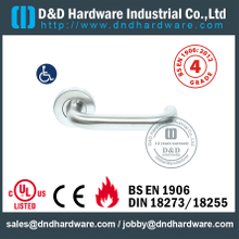 S304 Hollow U Shape Safety Fire Rated Lever Door Handle For Office Wooden Door with EN1906-DDTH001