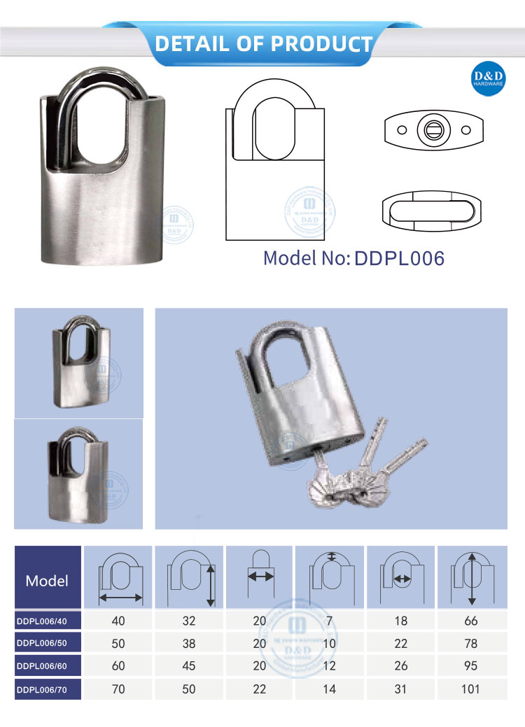Types of Padlocks Hardware Padlock Shackle Stainless Steel American