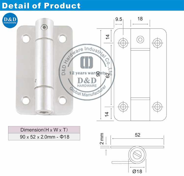 Small Stainless Steel Single Action Spring HingeDDSS035 from China manufacturer D&D HARDWARE