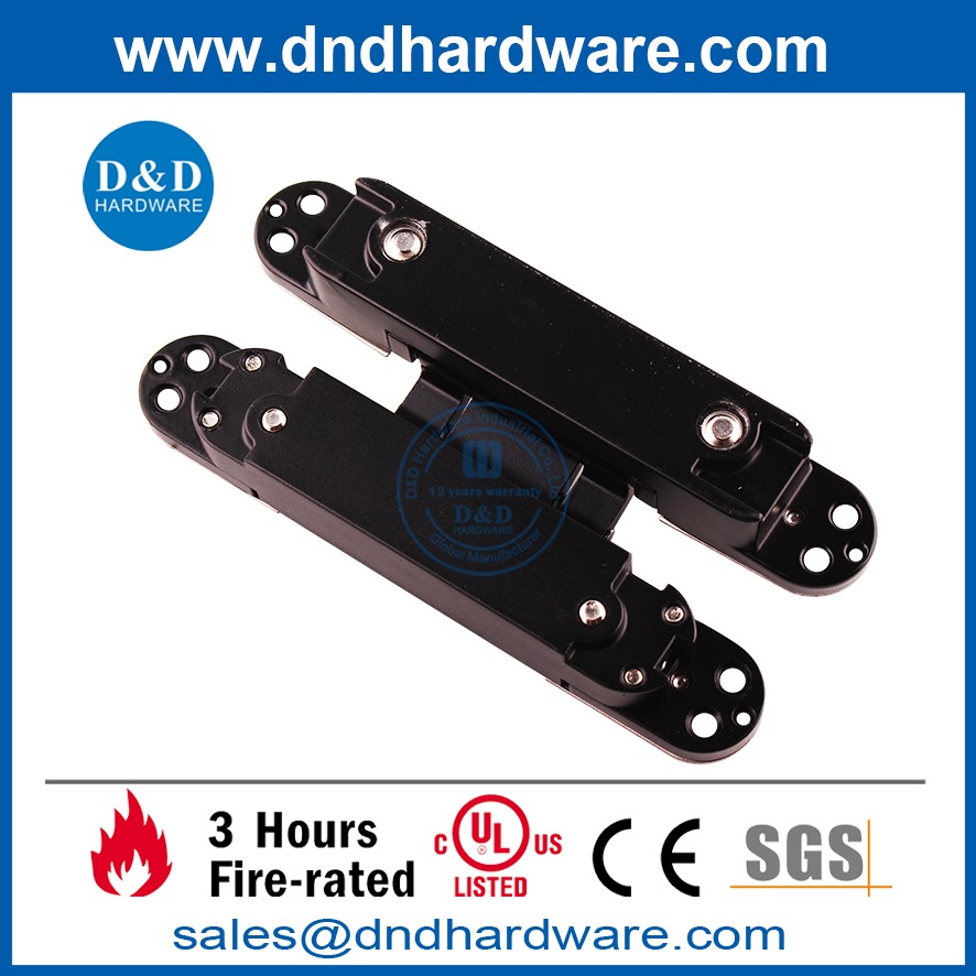 Zinc Alloy Black 3D Concealed Hinge with Sanding CoverDDCH008G40 from