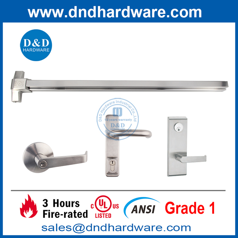 ANSI Grade 1 Steel Fire Rated Security Door Bar Vertical Rod Exit